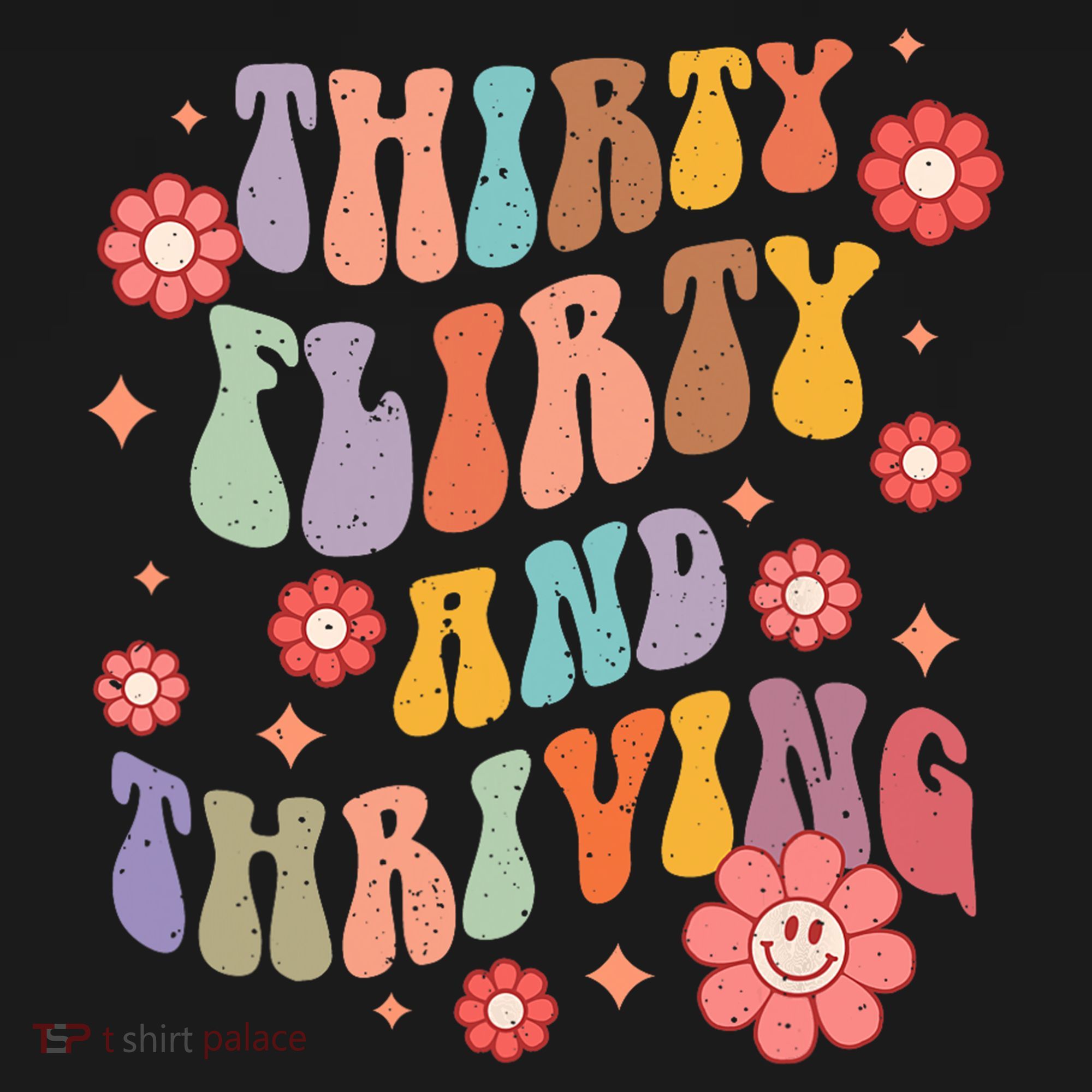 Thirty Flirty & Thriving Groovy 30th Birthday Retro 30 Years Mousepad