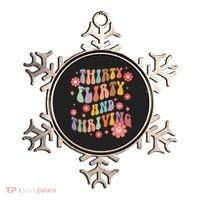 Thirty Flirty & Thriving Groovy 30th Birthday Retro 30 Years Ornament thumb 0