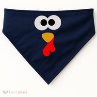 Turkey Face Thanksgiving Matching Family Costume Autumn USA-Made Doggie Bandana thumb 0