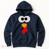 Turkey Face Thanksgiving Matching Family Costume Autumn Hoodie thumb 0