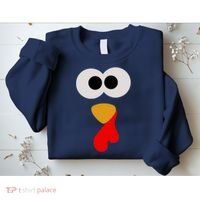 Turkey Face Thanksgiving Matching Family Costume Autumn Sweatshirt thumb 2