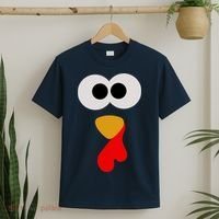 Turkey Face Thanksgiving Matching Family Costume Autumn T-Shirt thumb 2