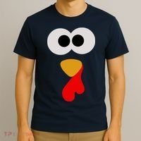 Turkey Face Thanksgiving Matching Family Costume Autumn T-Shirt thumb 3