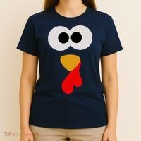Turkey Face Thanksgiving Matching Family Costume Autumn T-Shirt thumb 4