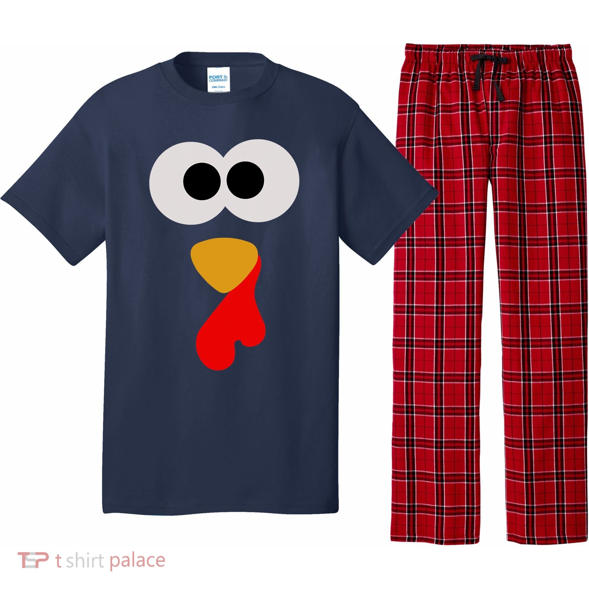 Turkey Face Thanksgiving Matching Family Costume Autumn Pajama Set