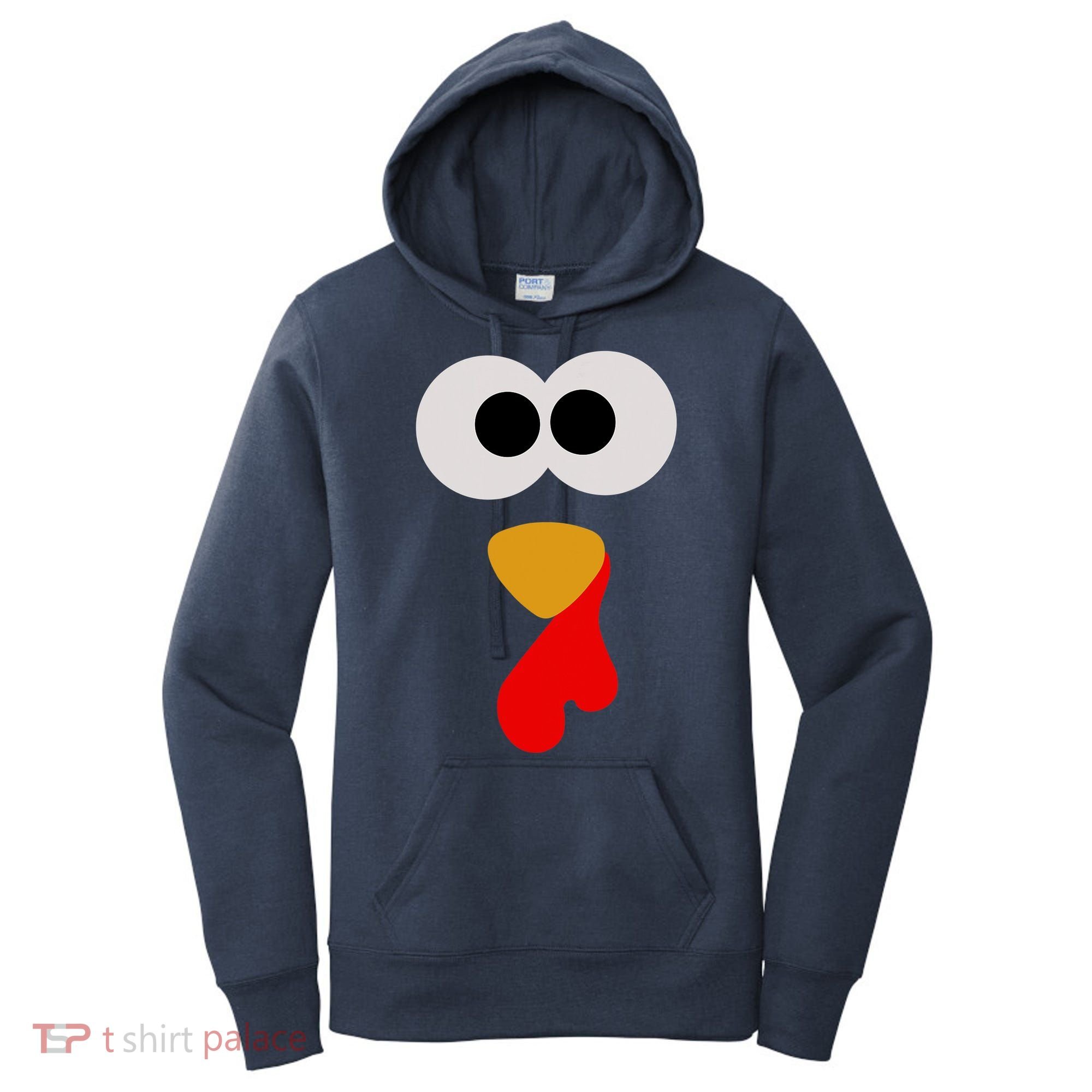 Turkey Face Thanksgiving Matching Family Costume Autumn Women's Hoodie