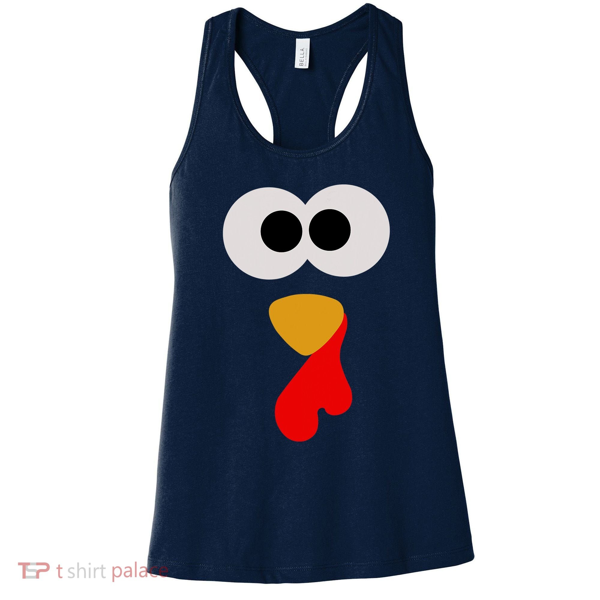 Turkey Face Thanksgiving Matching Family Costume Autumn Women's Tank Top