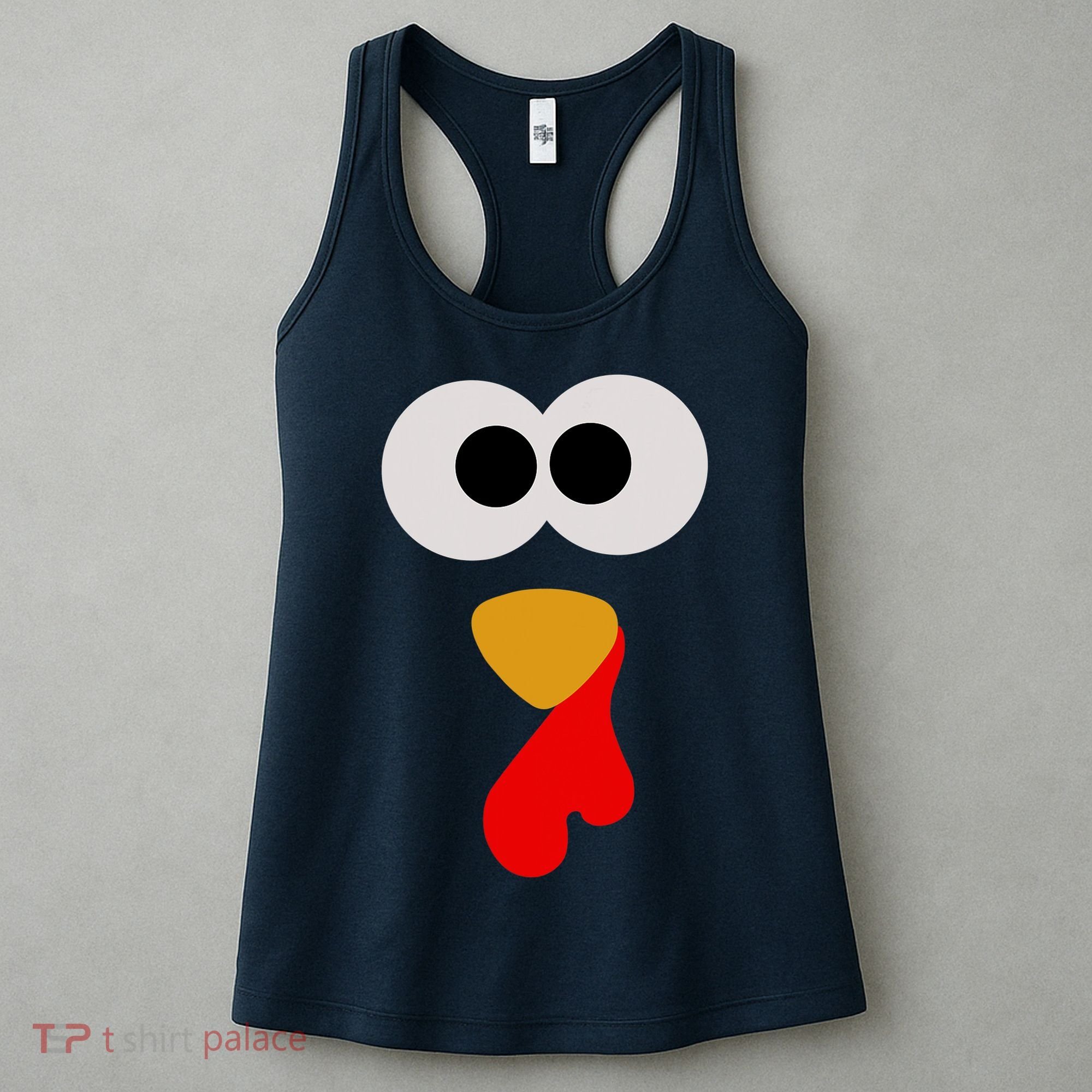 Turkey Face Thanksgiving Matching Family Costume Autumn Women's Tank Top
