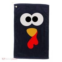 Turkey Face Thanksgiving Matching Family Costume Autumn Golf Towel thumb 0