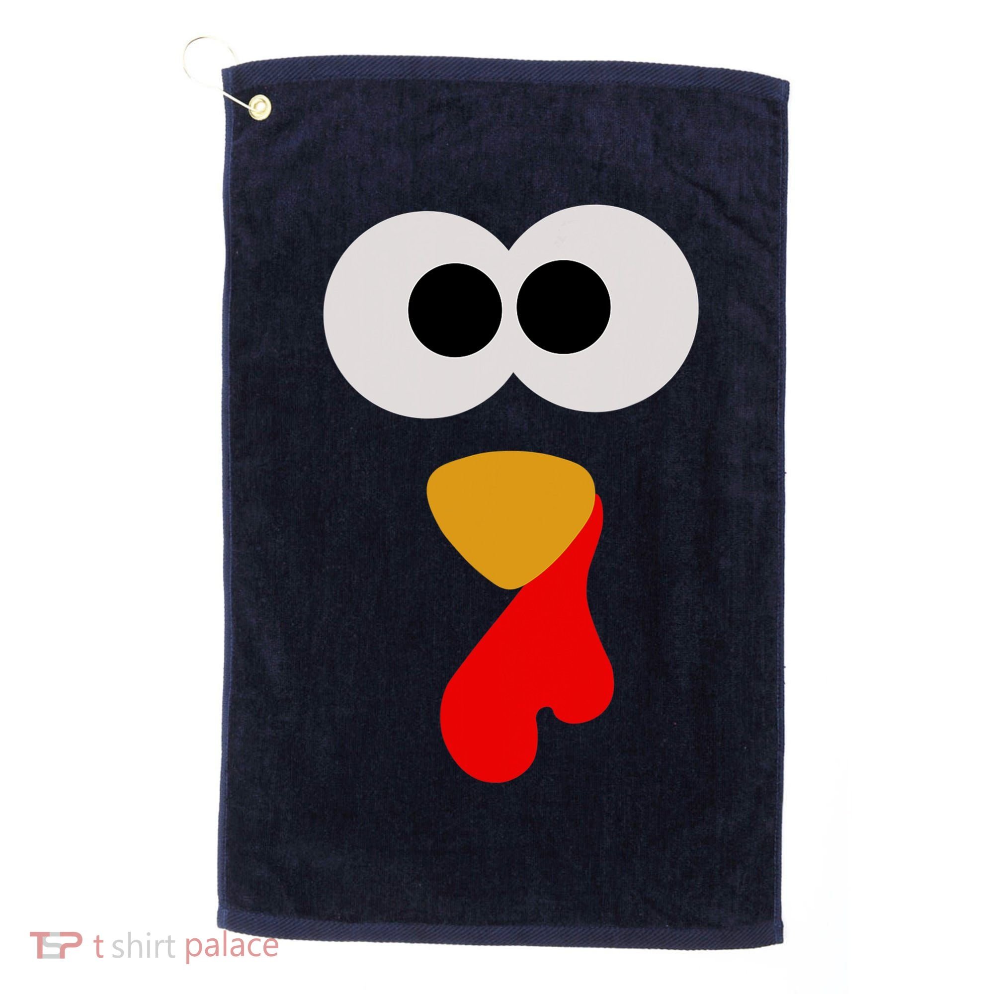 Turkey Face Thanksgiving Matching Family Costume Autumn Golf Towel