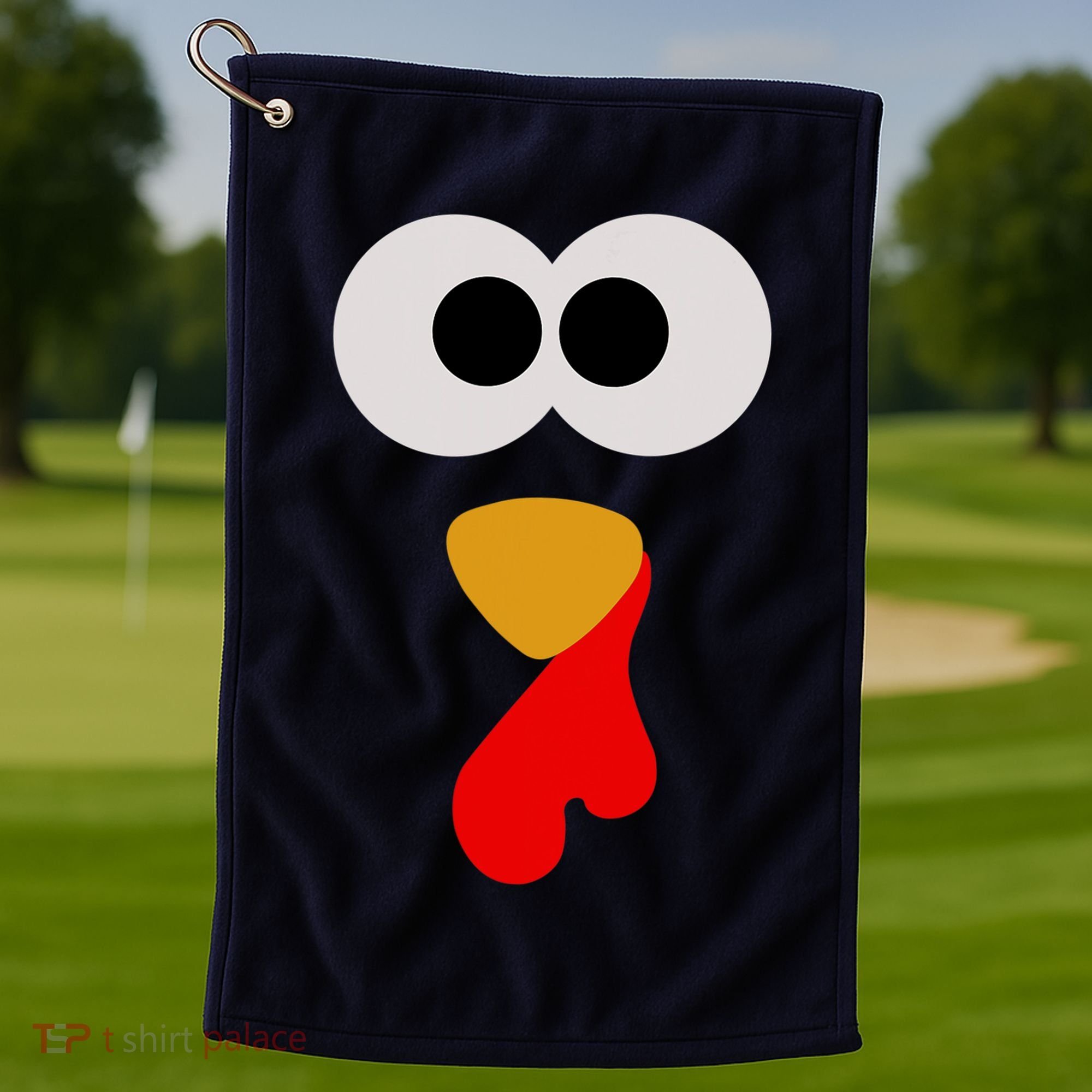 Turkey Face Thanksgiving Matching Family Costume Autumn Golf Towel