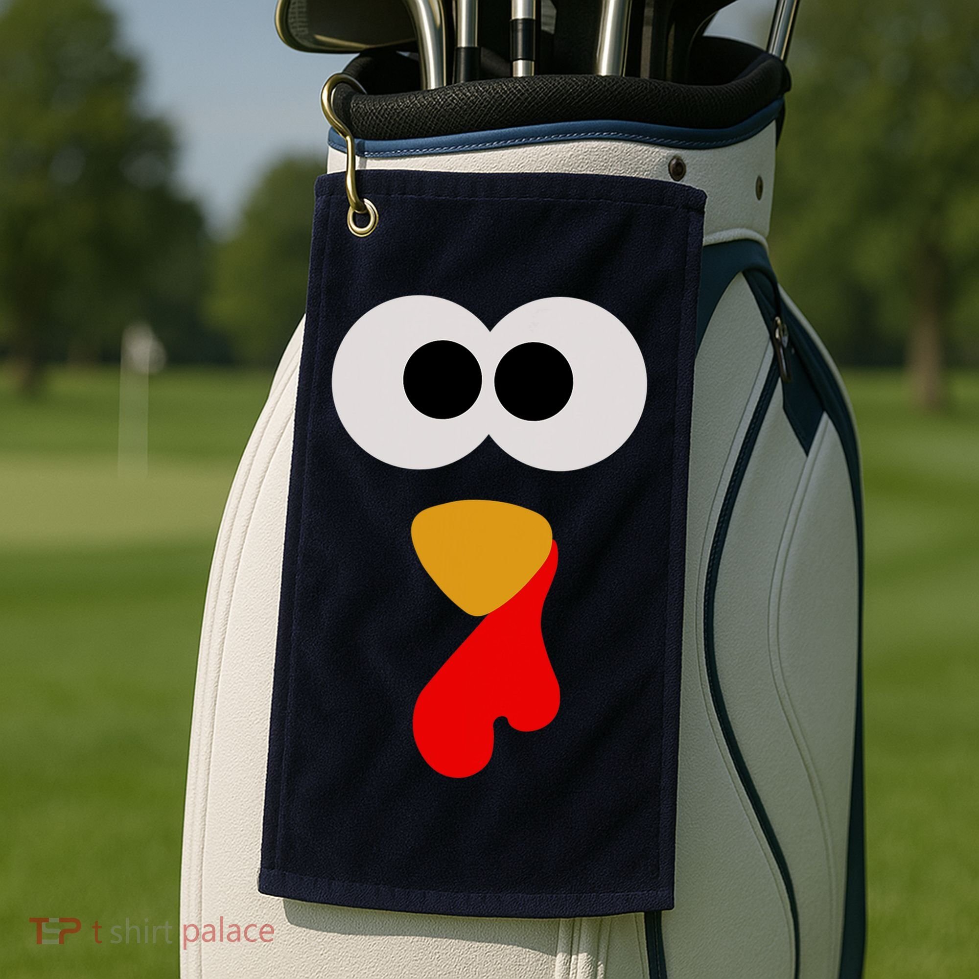 Turkey Face Thanksgiving Matching Family Costume Autumn Golf Towel