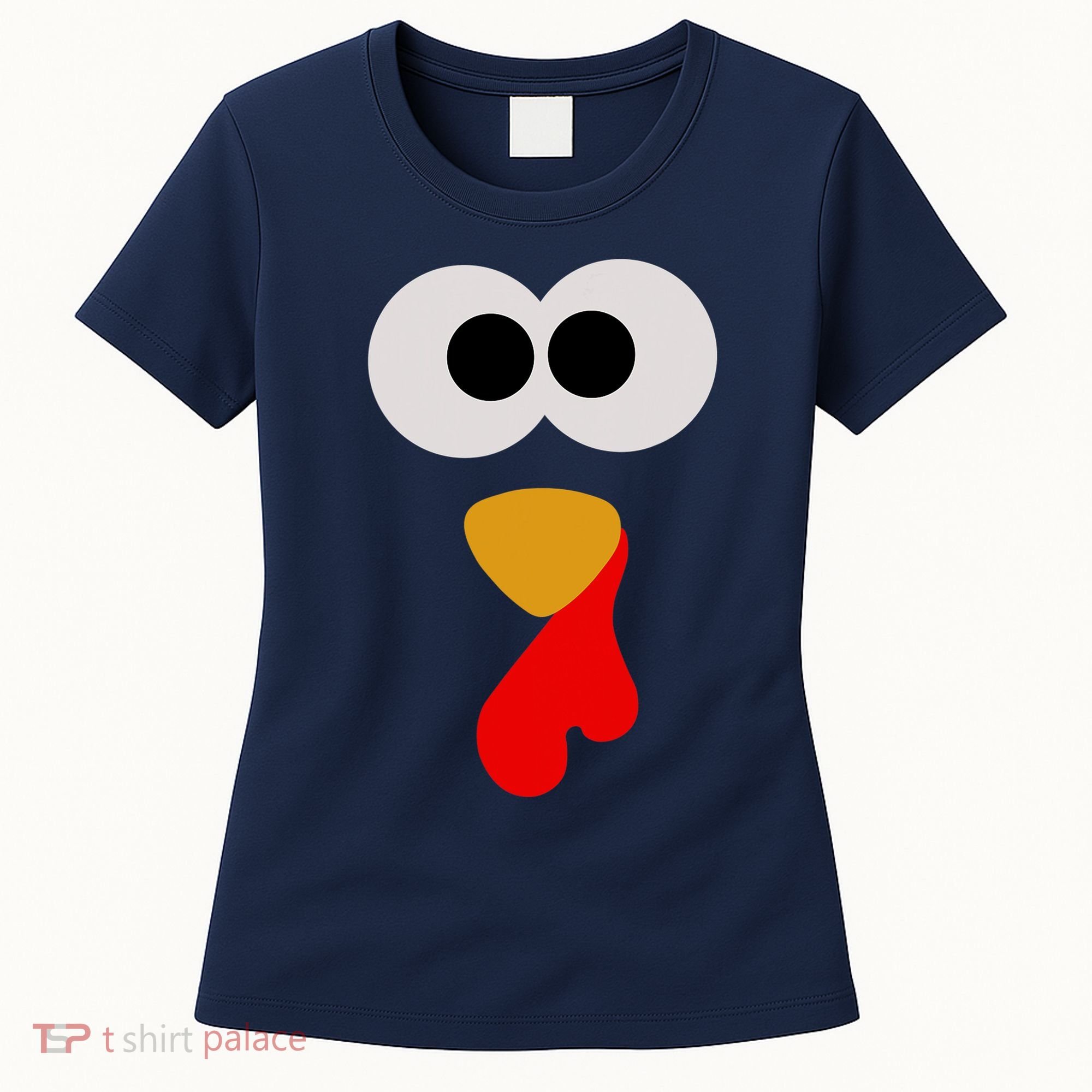 Turkey Face Thanksgiving Matching Family Costume Autumn Women's T-Shirt