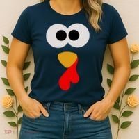 Turkey Face Thanksgiving Matching Family Costume Autumn Women's T-Shirt thumb 2