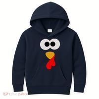 Turkey Face Thanksgiving Matching Family Costume Autumn Kids Hoodie thumb 0