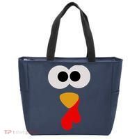 Turkey Face Thanksgiving Matching Family Costume Autumn Tote Bag thumb 0