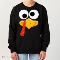 Turkey Face Thanksgiving Costume Family Outfits Matching Fun Women's Sweatshirt thumb 0