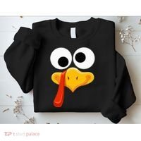 Turkey Face Thanksgiving Costume Family Outfits Matching Fun Sweatshirt thumb 2