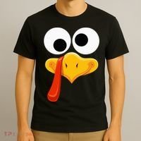 Turkey Face Thanksgiving Costume Family Outfits Matching Fun T-Shirt thumb 3