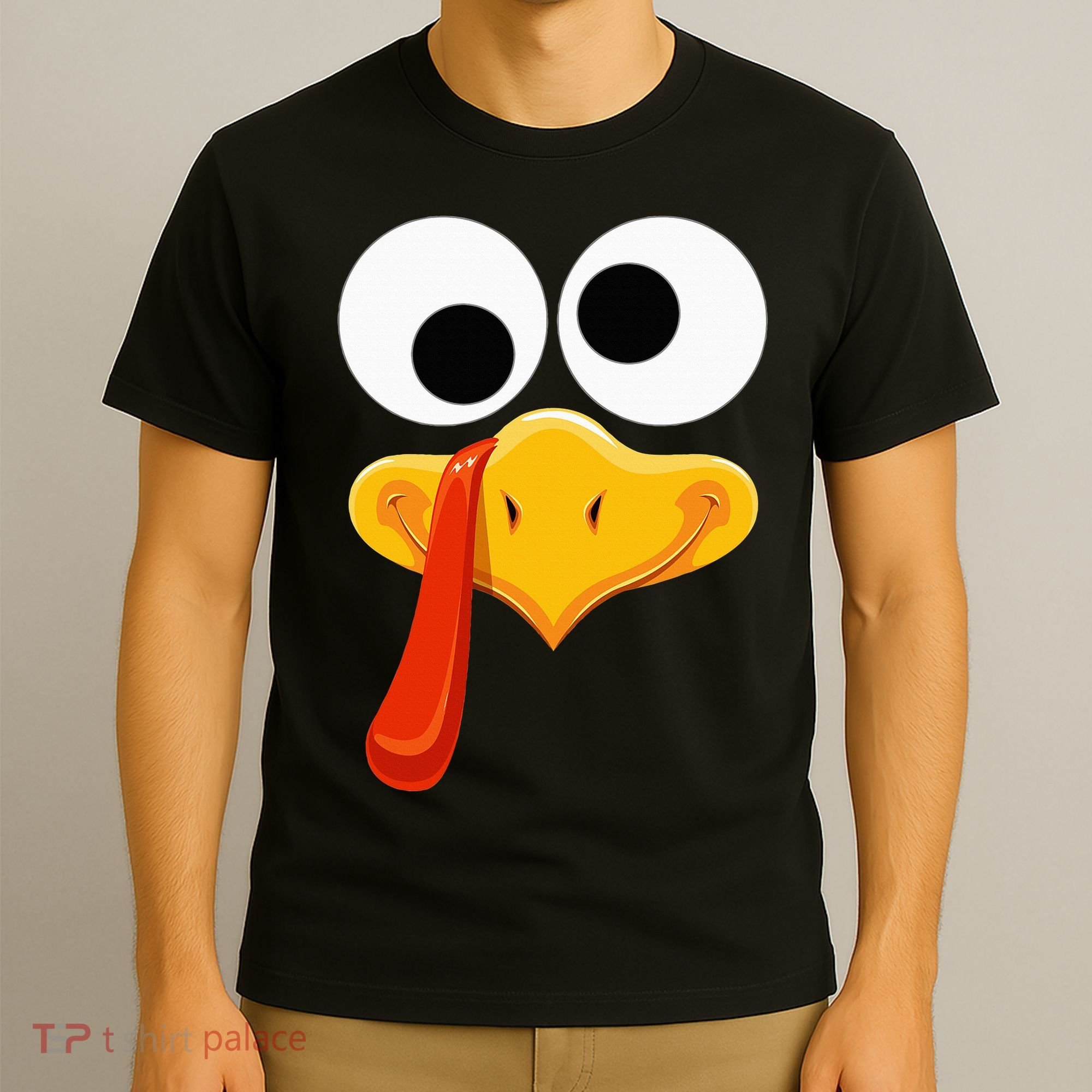 Turkey Face Thanksgiving Costume Family Outfits Matching Fun T-Shirt