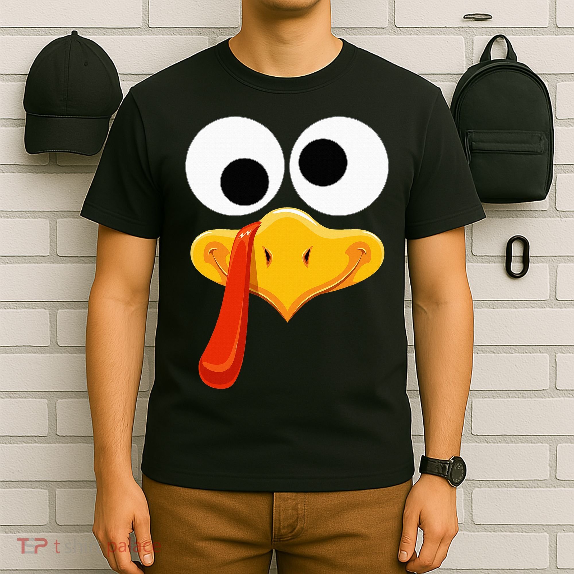 Turkey Face Thanksgiving Costume Family Outfits Matching Fun T-Shirt