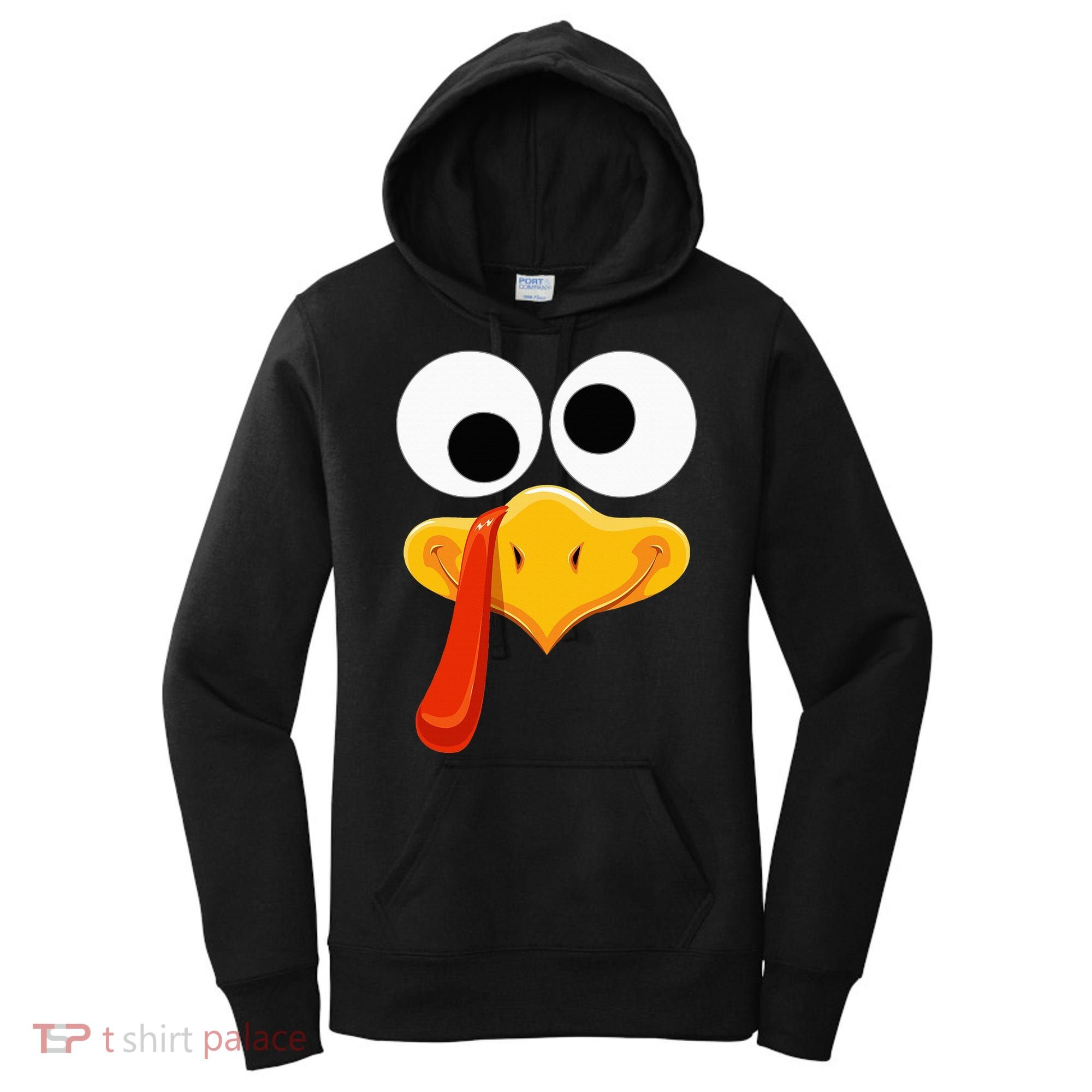 Turkey Face Thanksgiving Costume Family Outfits Matching Fun Women's Hoodie