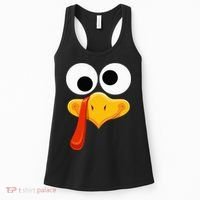 Turkey Face Thanksgiving Costume Family Outfits Matching Fun Women's Tank Top thumb 0