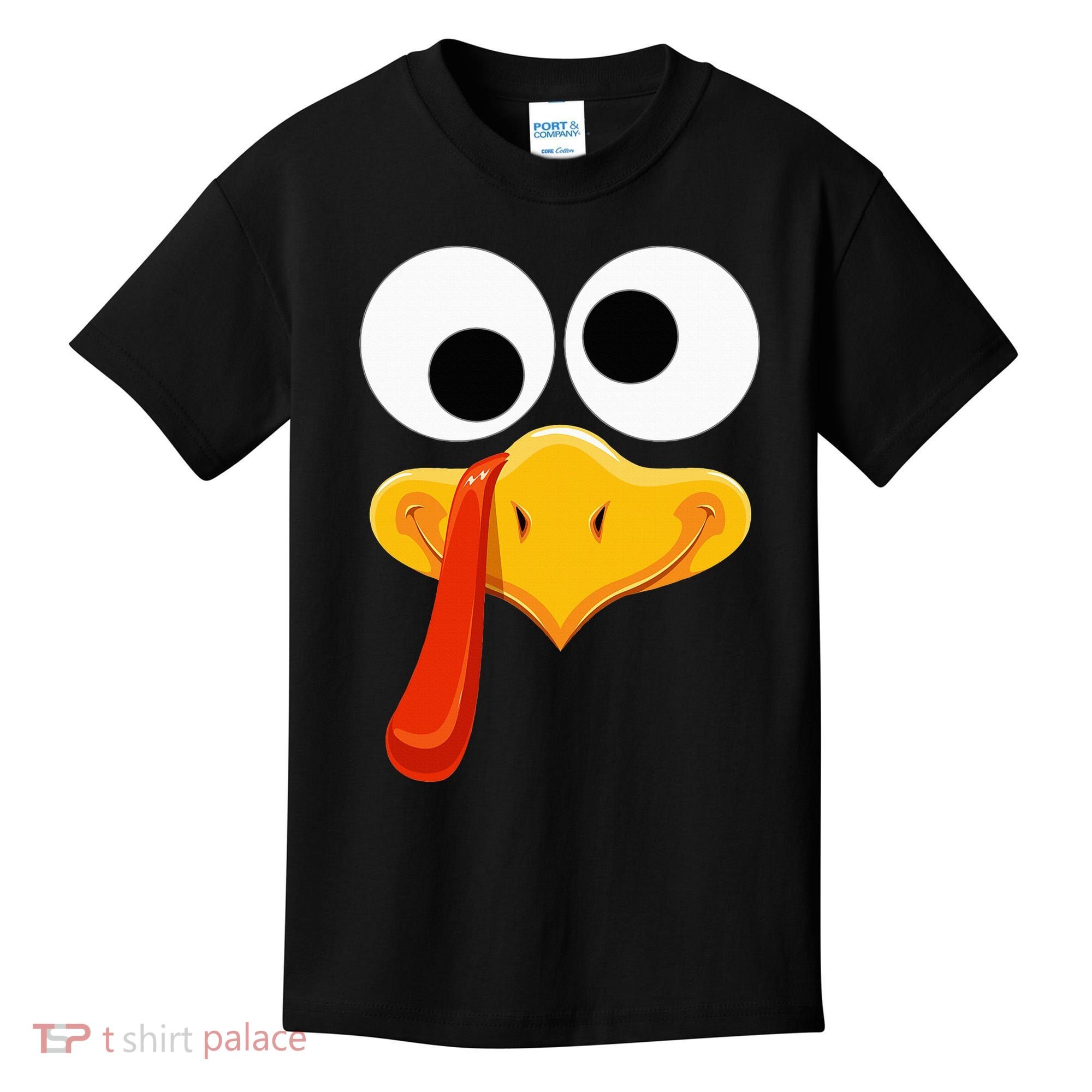 Turkey Face Thanksgiving Costume Family Outfits Matching Fun Kids T-Shirt