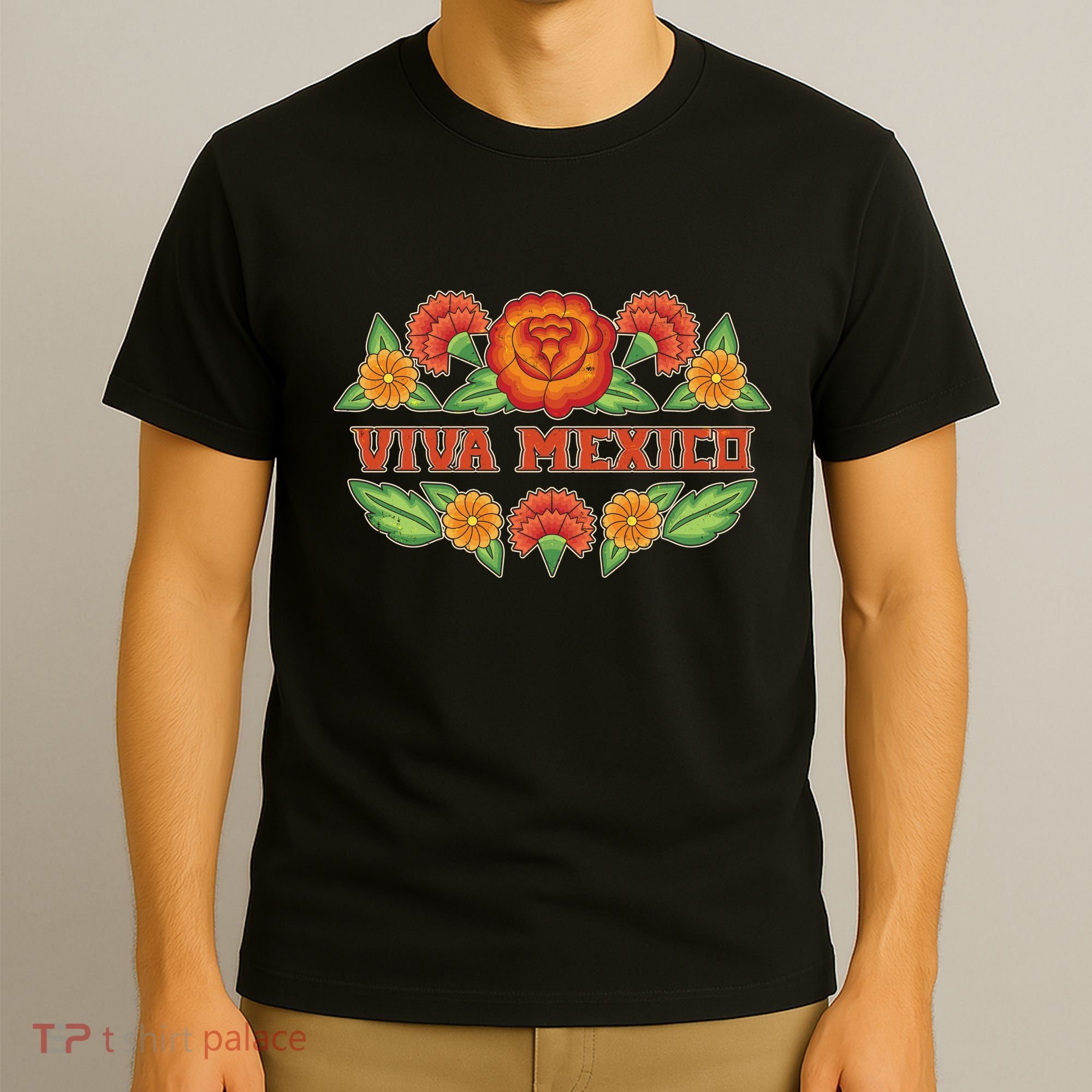 Traditional Floral Viva Mexico T-Shirt