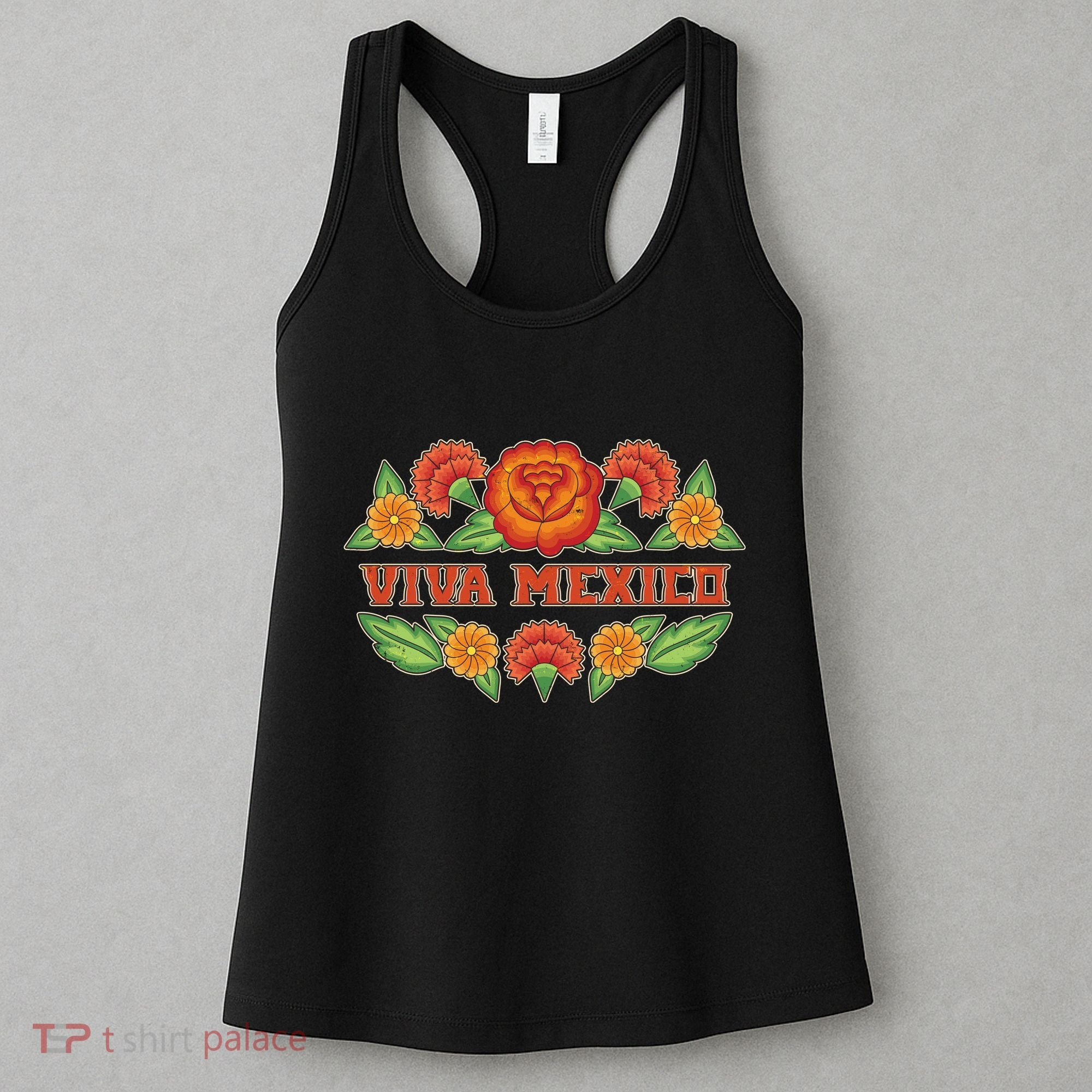 Traditional Floral Viva Mexico Women's Tank Top