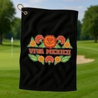 Traditional Floral Viva Mexico Golf Towel thumb 1