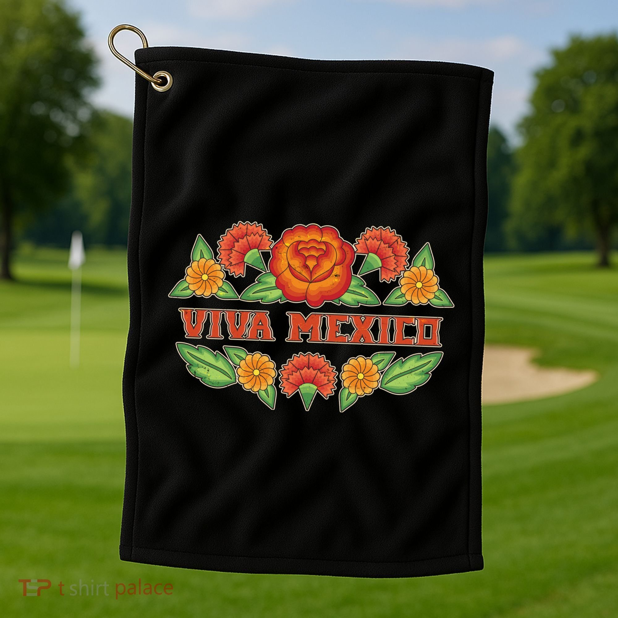 Traditional Floral Viva Mexico Golf Towel