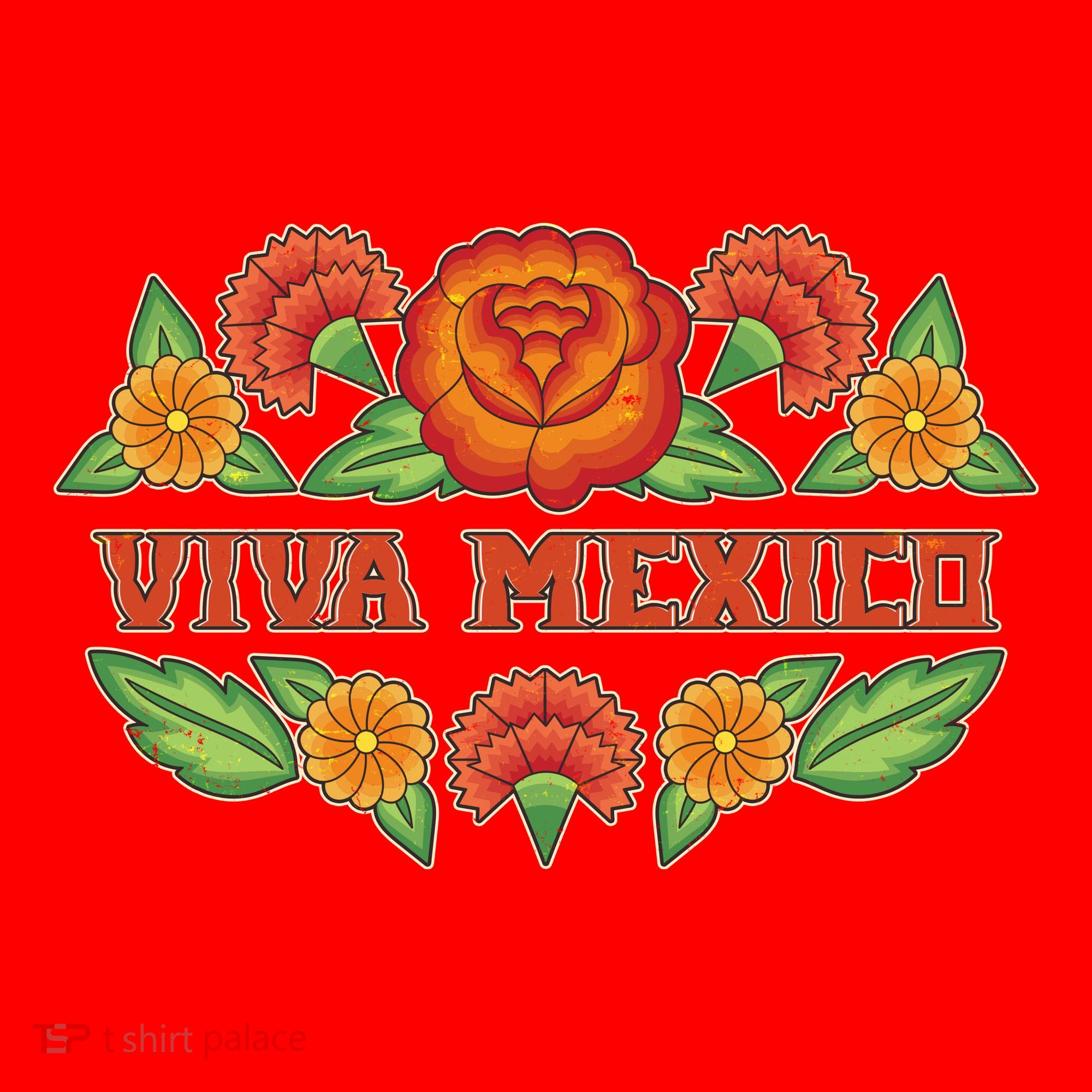 Traditional Floral Viva Mexico Santa Hat