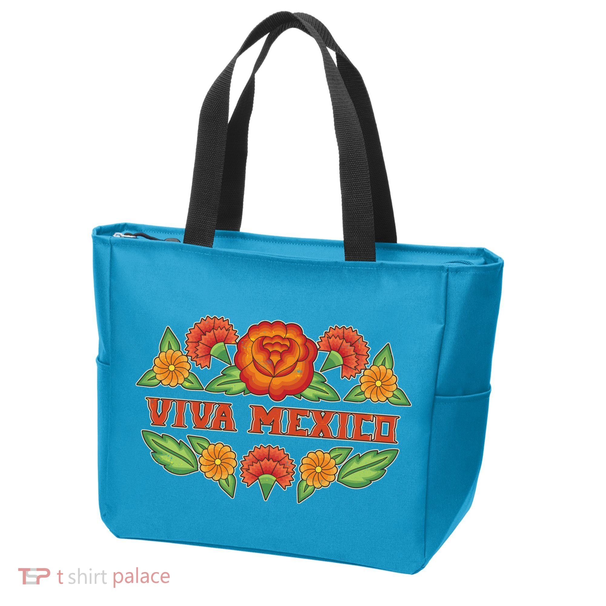 Traditional Floral Viva Mexico Tote Bag