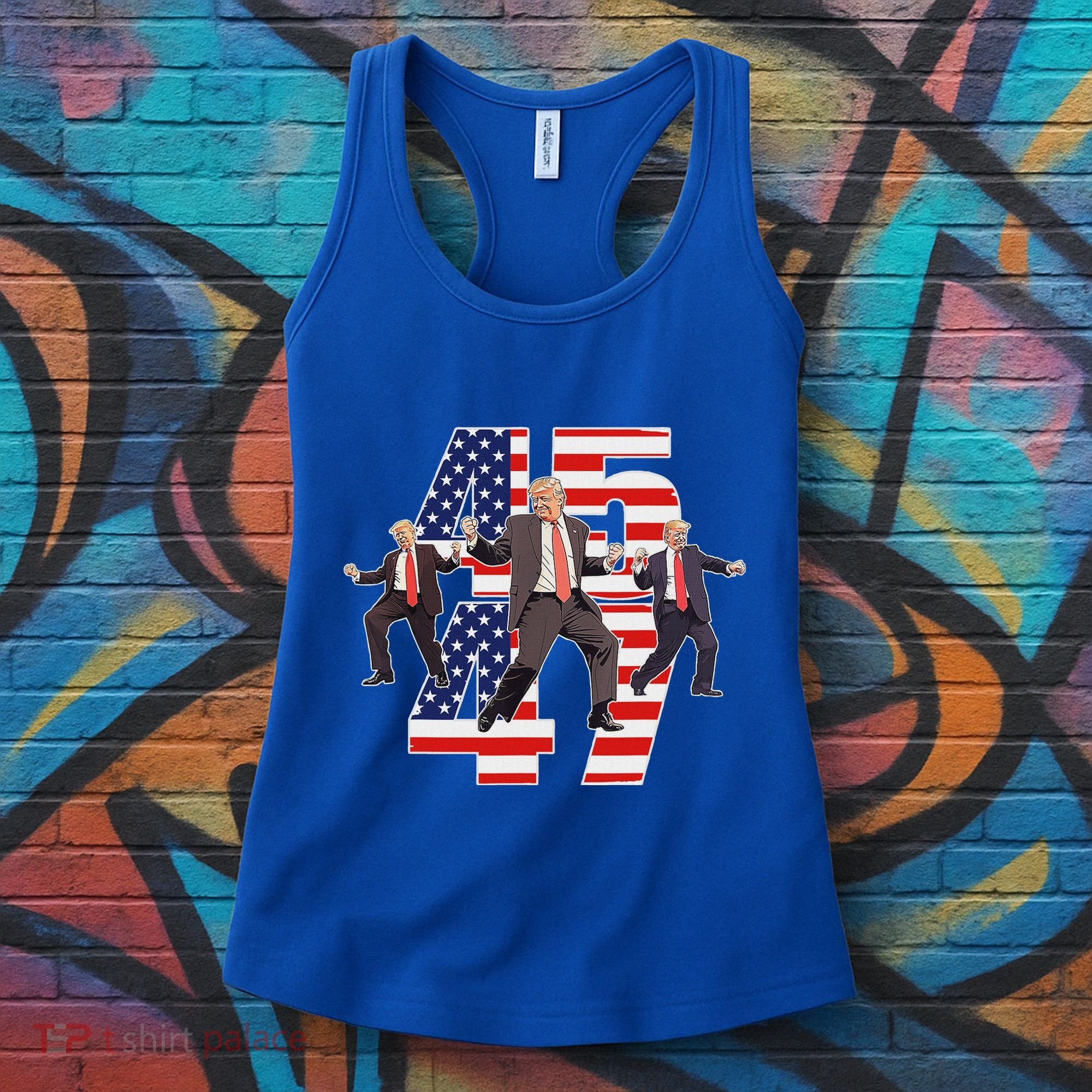 Trump Funny Victory Dance Trump Dancing America 47 Women's Tank Top
