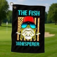 The F.I.S.H Whisperer Funny Fish Golf Towel thumb 1