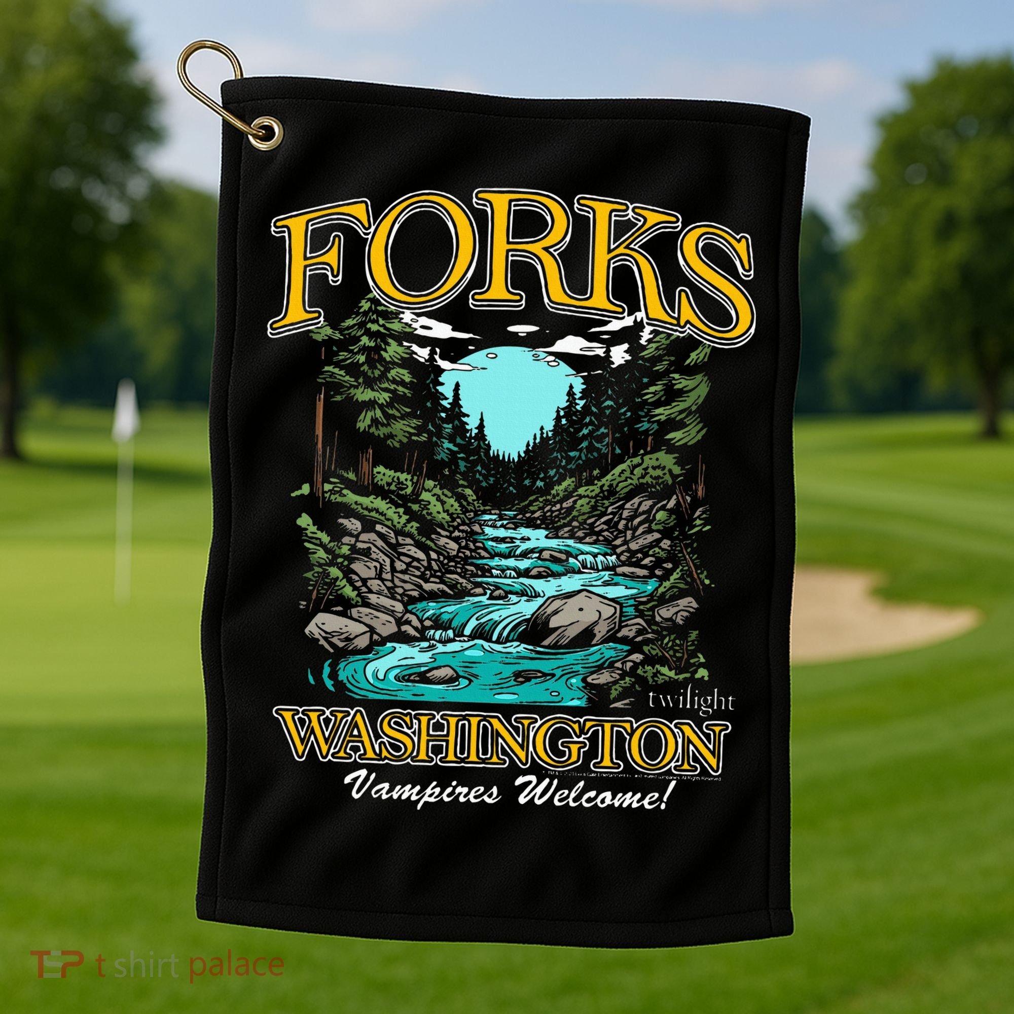 Twilight Forks Washington Vampires Welcome Golf Towel