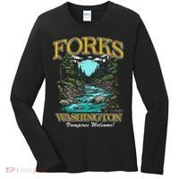 Twilight Forks Washington Vampires Welcome Women's Long Sleeve Shirt thumb 0
