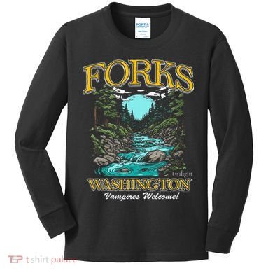 Twilight Forks Washington Vampires Welcome Kids Long Sleeve Shirt