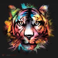 Tiger Face Watercolor T-Shirt thumb 7