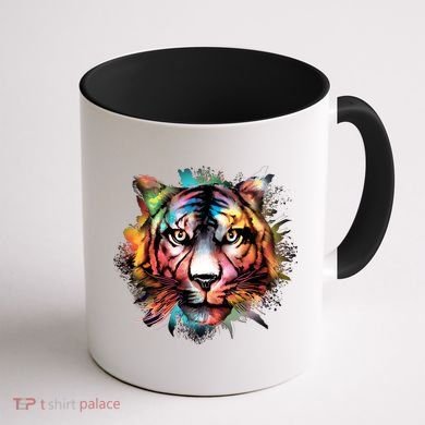 Tiger Face Watercolor Coffee Mug back