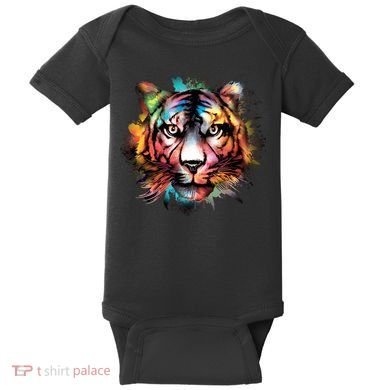 Tiger Face Watercolor Baby Bodysuit