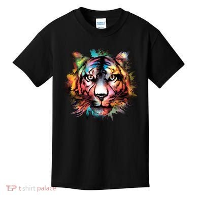 Tiger Face Watercolor Kids T-Shirt