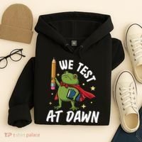 Teacher Frog We Test At Dawn Hoodie thumb 4