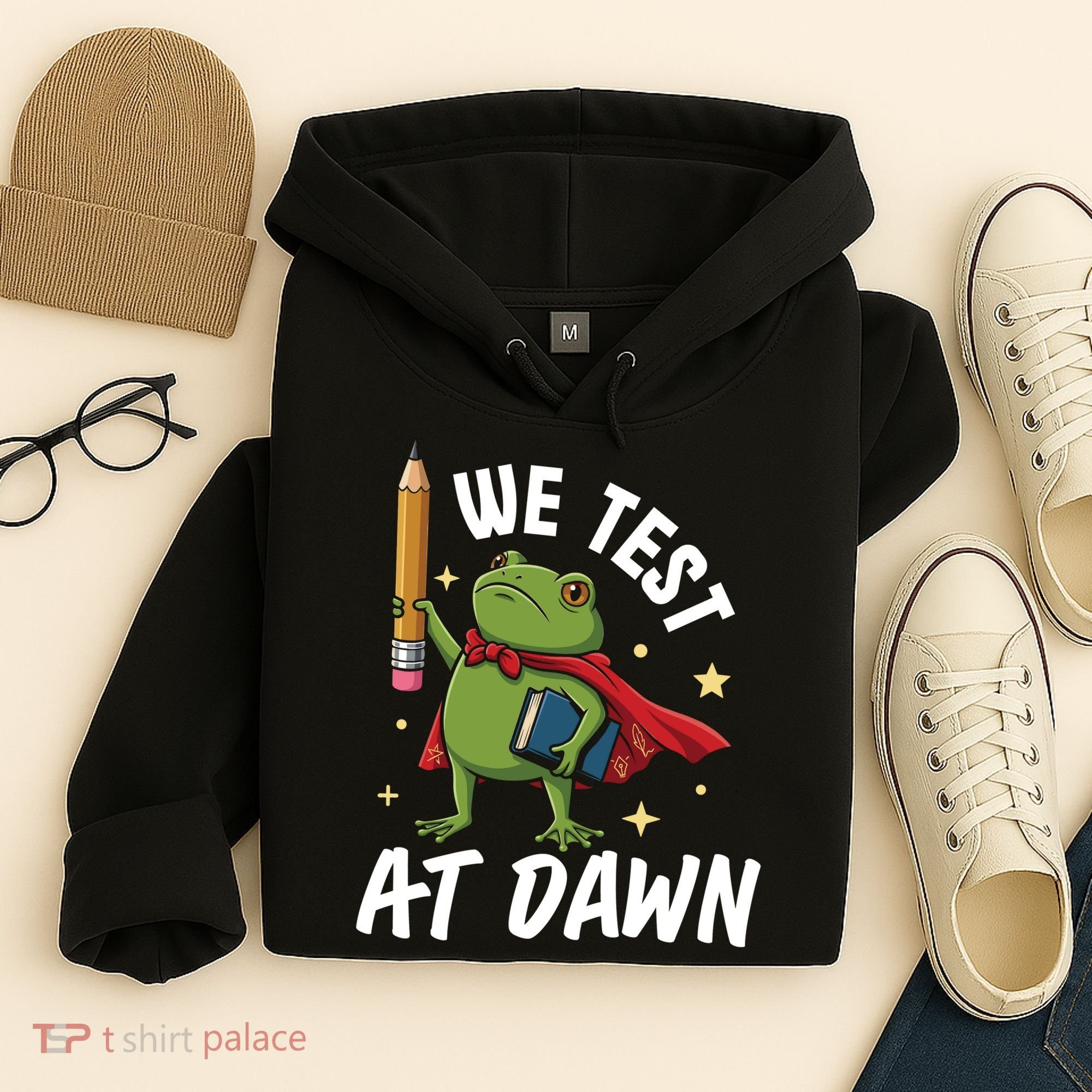 Teacher Frog We Test At Dawn Hoodie