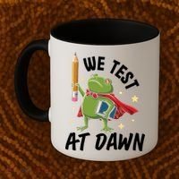 Teacher Frog We Test At Dawn Coffee Mug thumb 2