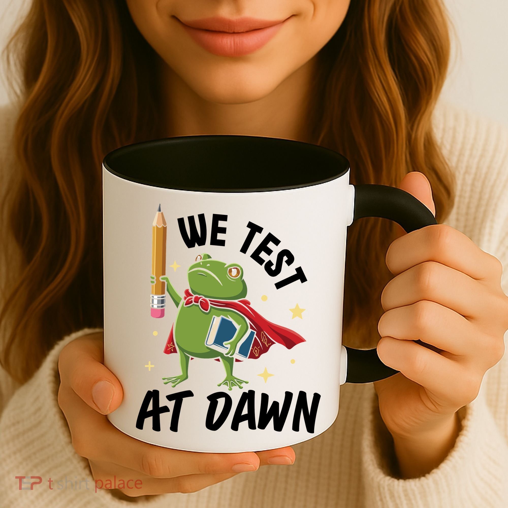 Teacher Frog We Test At Dawn Coffee Mug