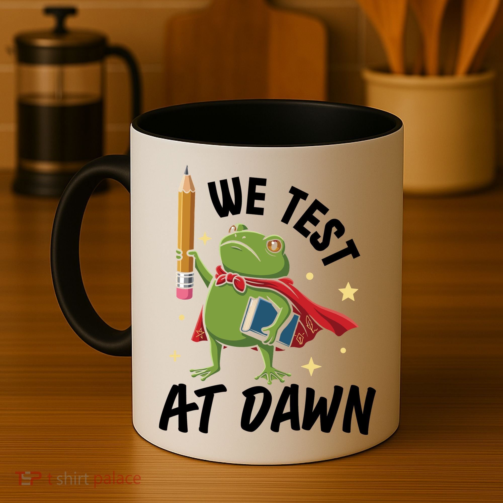 Teacher Frog We Test At Dawn Coffee Mug