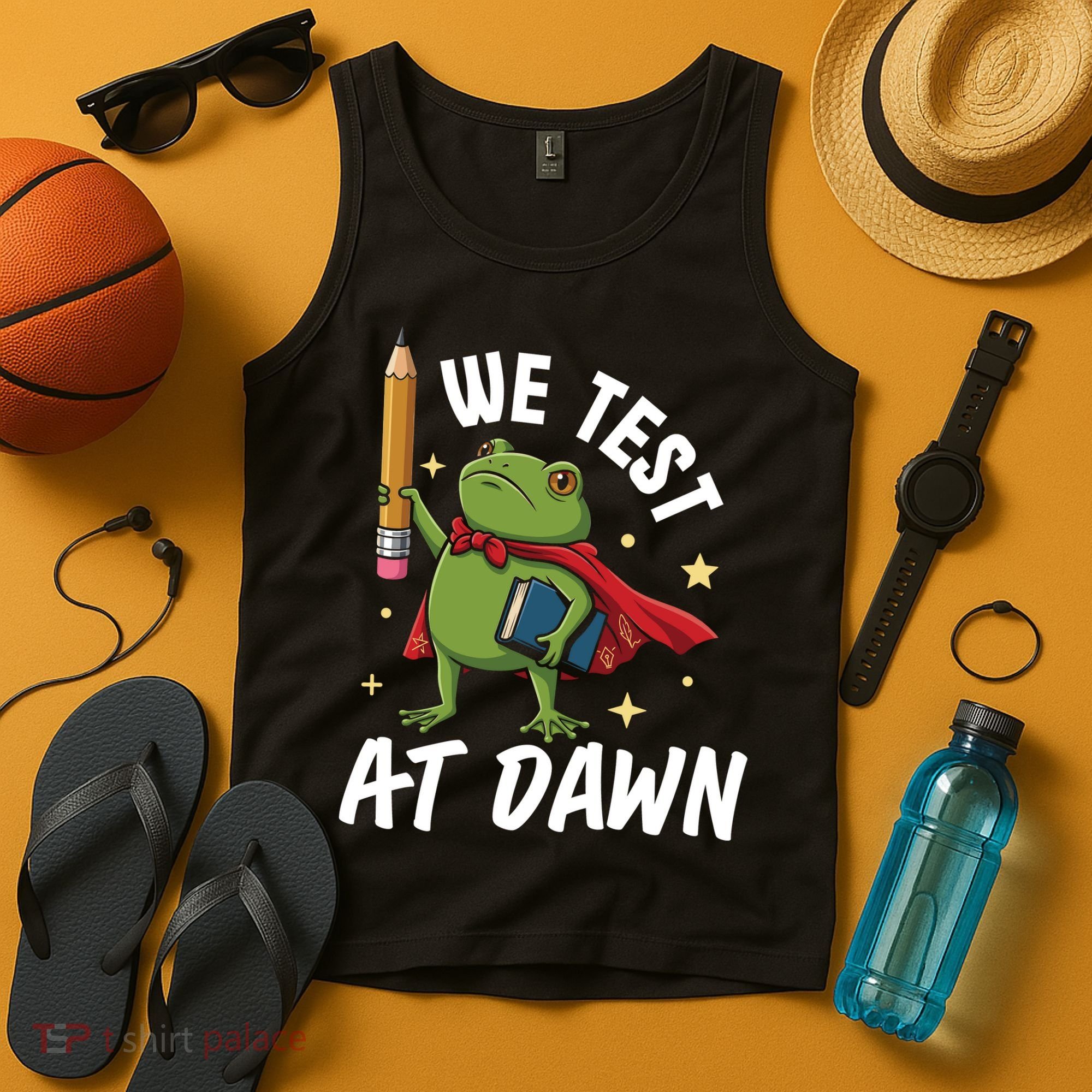 Teacher Frog We Test At Dawn Tank Top