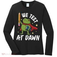 Teacher Frog We Test At Dawn Women's Long Sleeve Shirt thumb 0